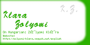 klara zolyomi business card